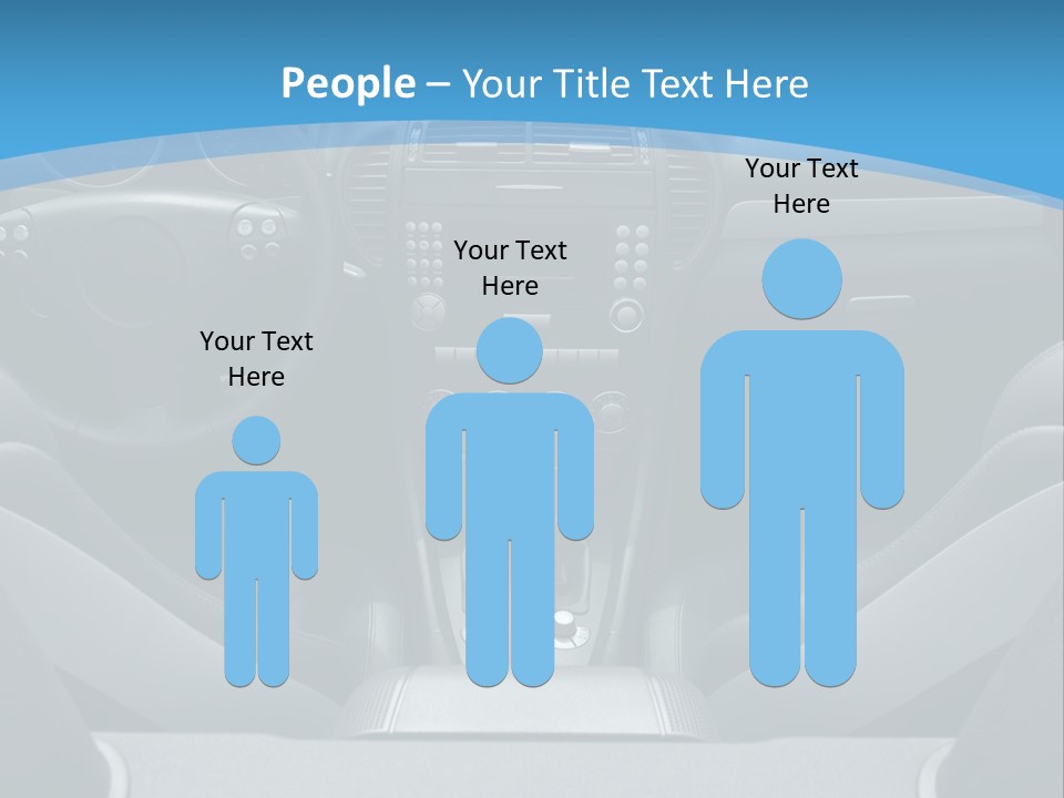The Inside Of A Car With A Blue Background PowerPoint Template