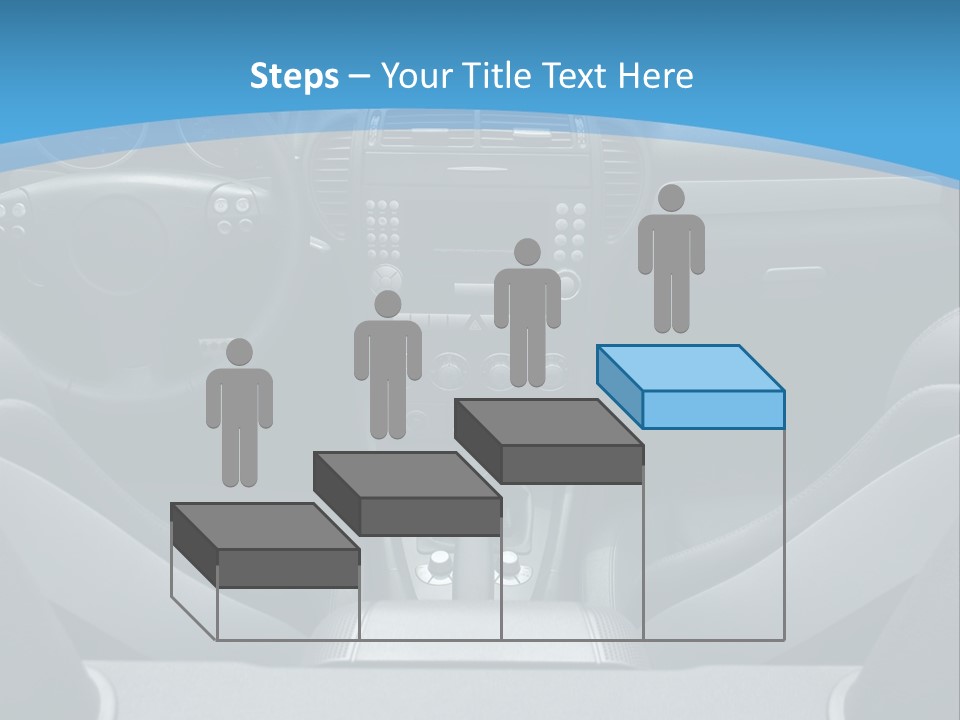 The Inside Of A Car With A Blue Background PowerPoint Template