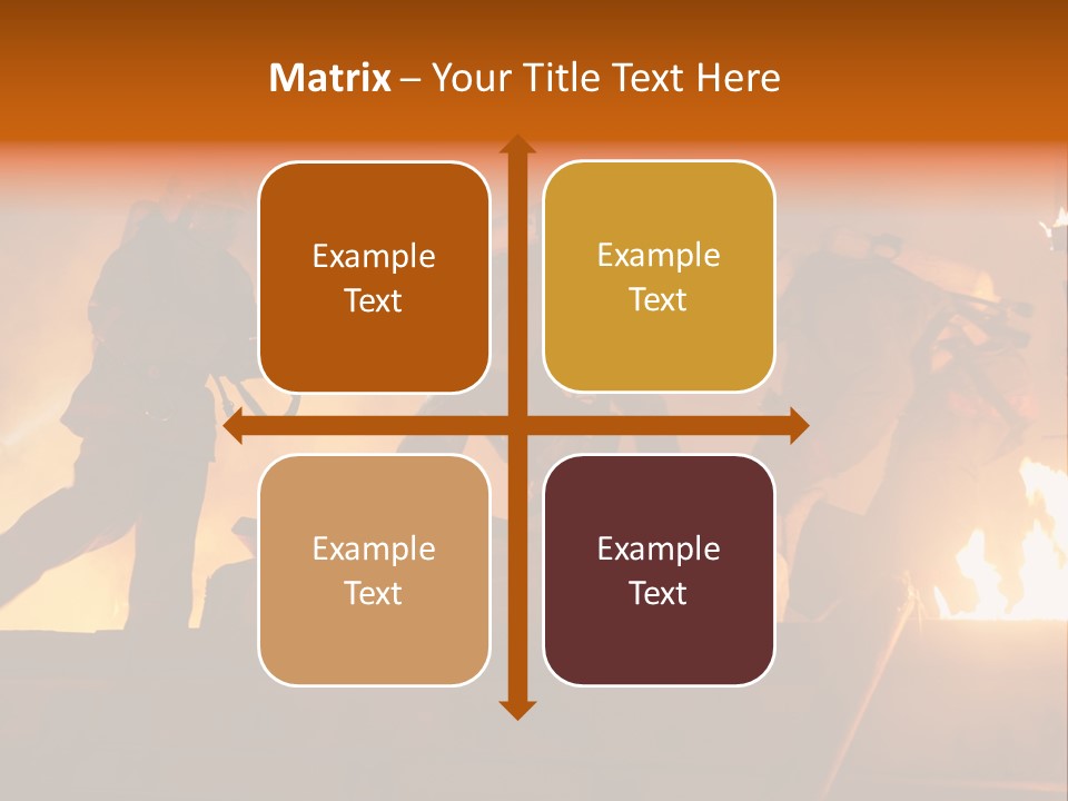 A Group Of Fire Fighters Putting Out A Fire PowerPoint Template