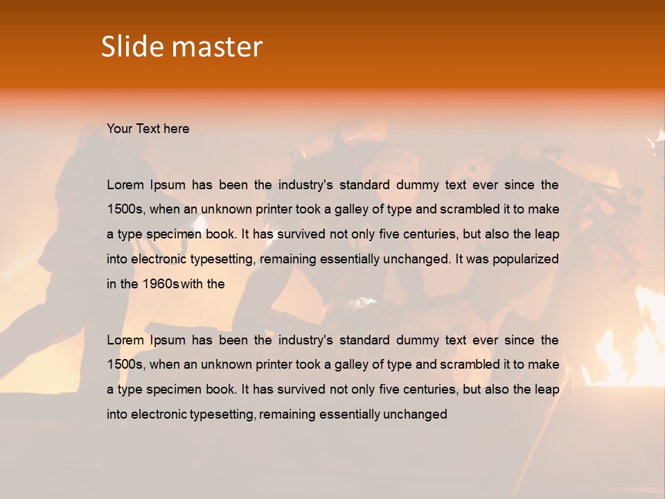 A Group Of Fire Fighters Putting Out A Fire PowerPoint Template