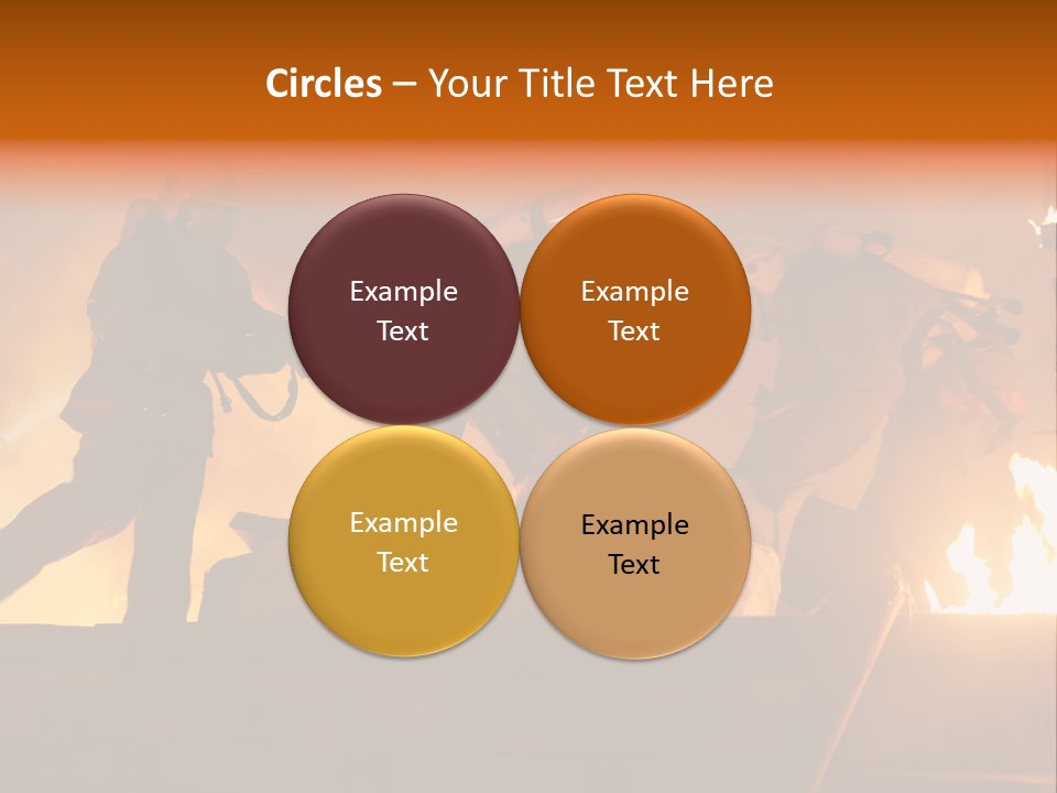 A Group Of Fire Fighters Putting Out A Fire PowerPoint Template