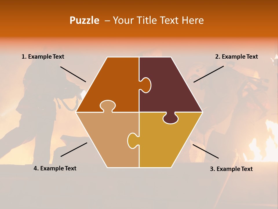 A Group Of Fire Fighters Putting Out A Fire PowerPoint Template