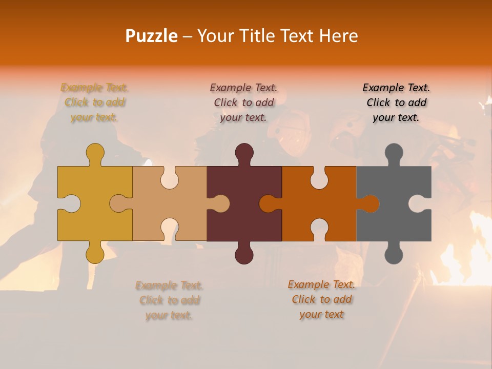 A Group Of Fire Fighters Putting Out A Fire PowerPoint Template