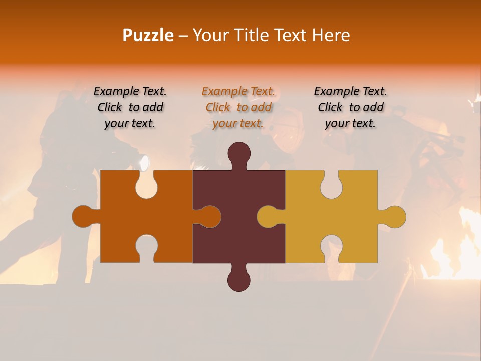 A Group Of Fire Fighters Putting Out A Fire PowerPoint Template