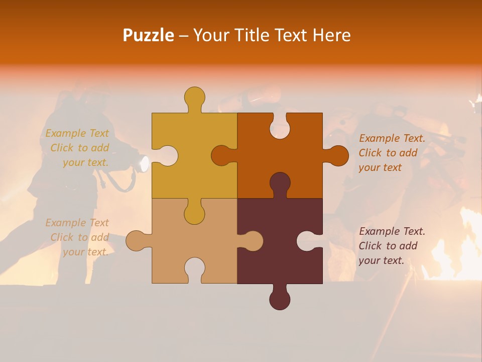 A Group Of Fire Fighters Putting Out A Fire PowerPoint Template