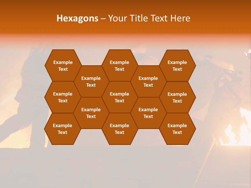 A Group Of Fire Fighters Putting Out A Fire PowerPoint Template