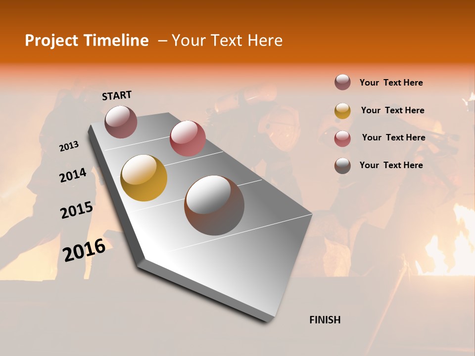 A Group Of Fire Fighters Putting Out A Fire PowerPoint Template