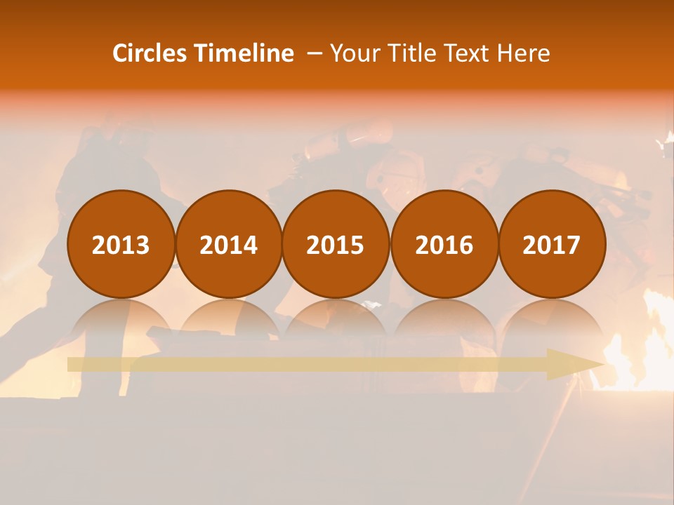 A Group Of Fire Fighters Putting Out A Fire PowerPoint Template