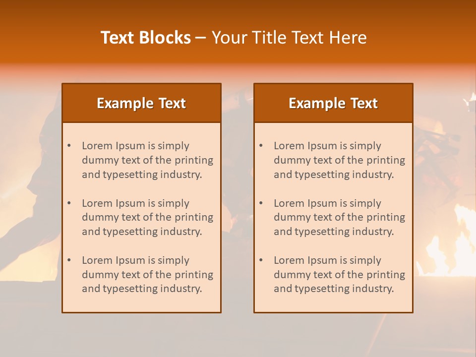 A Group Of Fire Fighters Putting Out A Fire PowerPoint Template