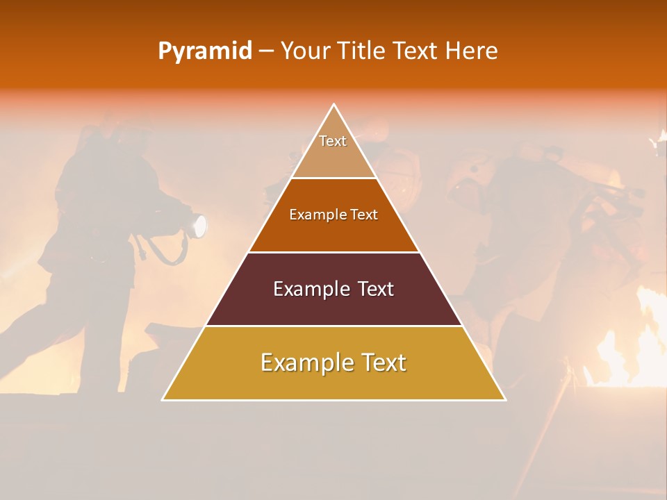 A Group Of Fire Fighters Putting Out A Fire PowerPoint Template