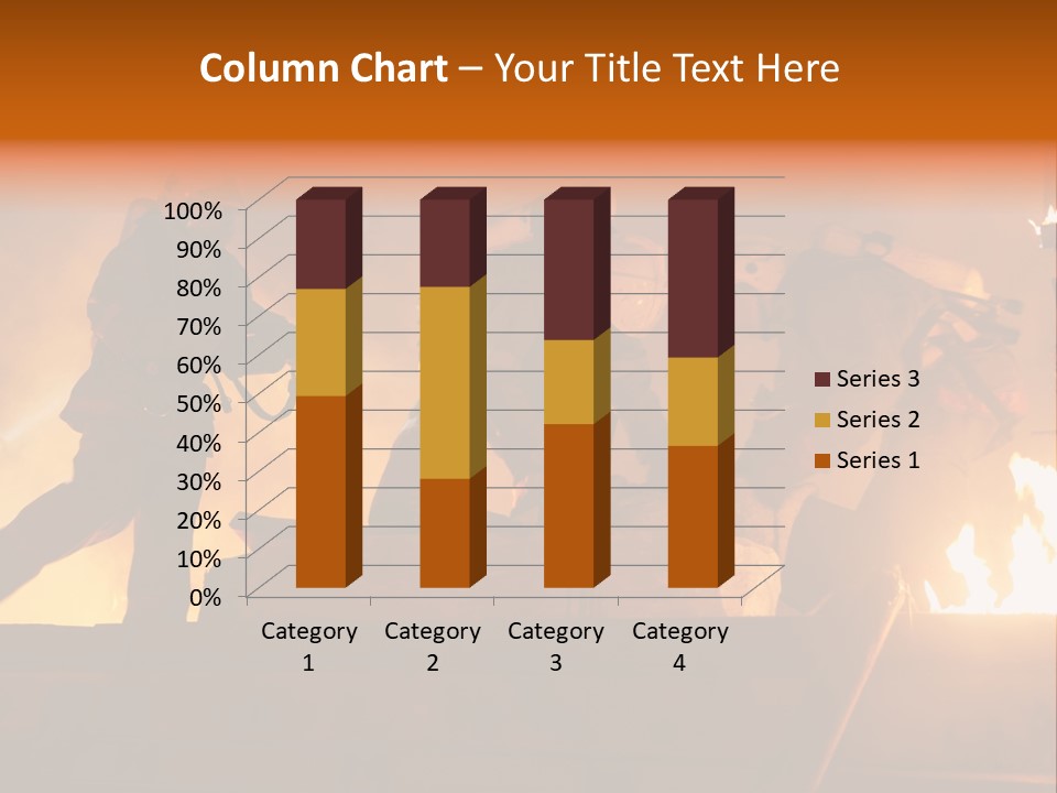 A Group Of Fire Fighters Putting Out A Fire PowerPoint Template