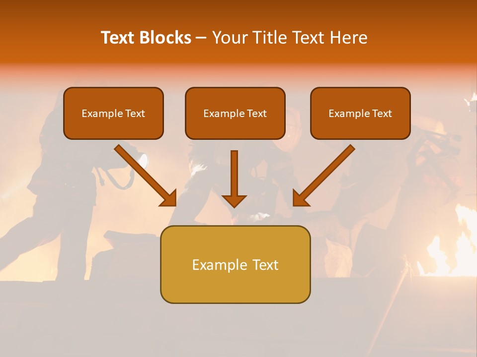 A Group Of Fire Fighters Putting Out A Fire PowerPoint Template