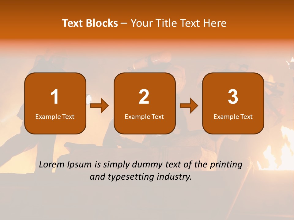 A Group Of Fire Fighters Putting Out A Fire PowerPoint Template