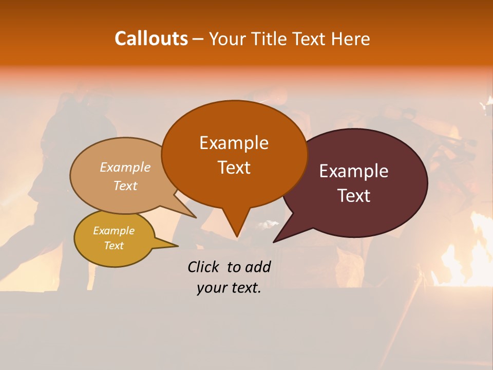 A Group Of Fire Fighters Putting Out A Fire PowerPoint Template