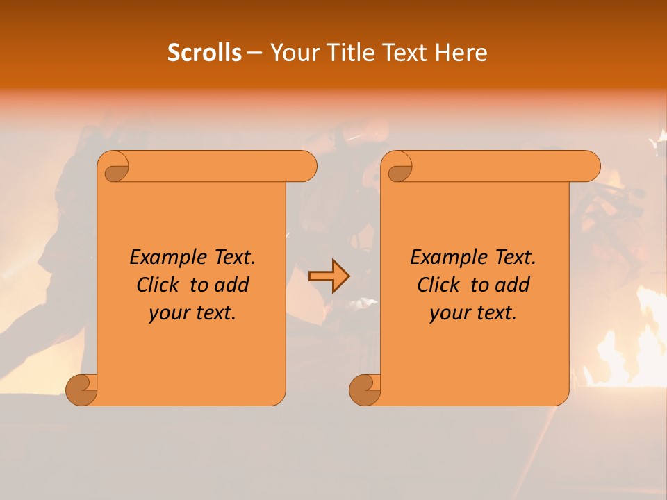 A Group Of Fire Fighters Putting Out A Fire PowerPoint Template