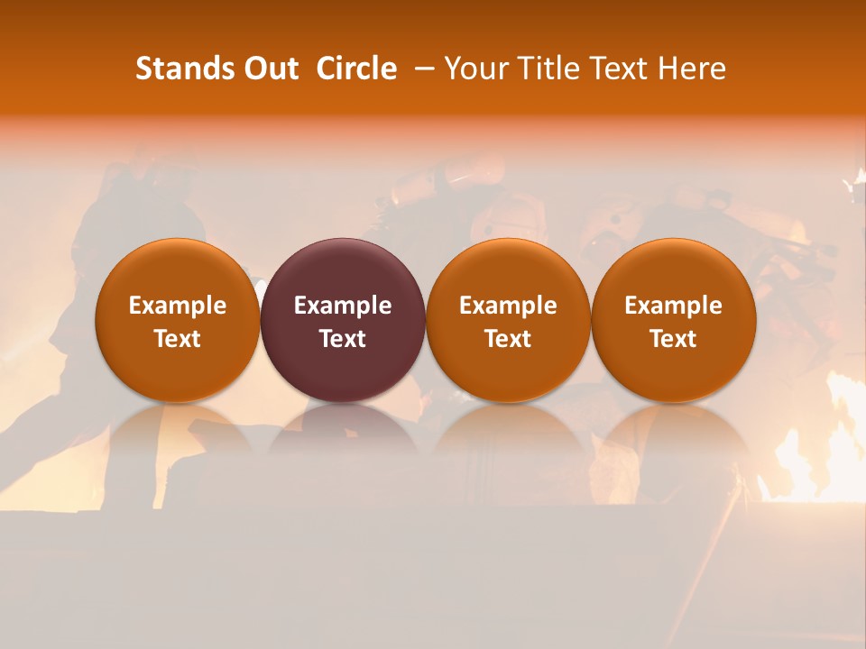 A Group Of Fire Fighters Putting Out A Fire PowerPoint Template