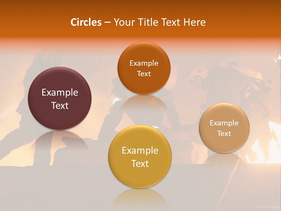 A Group Of Fire Fighters Putting Out A Fire PowerPoint Template