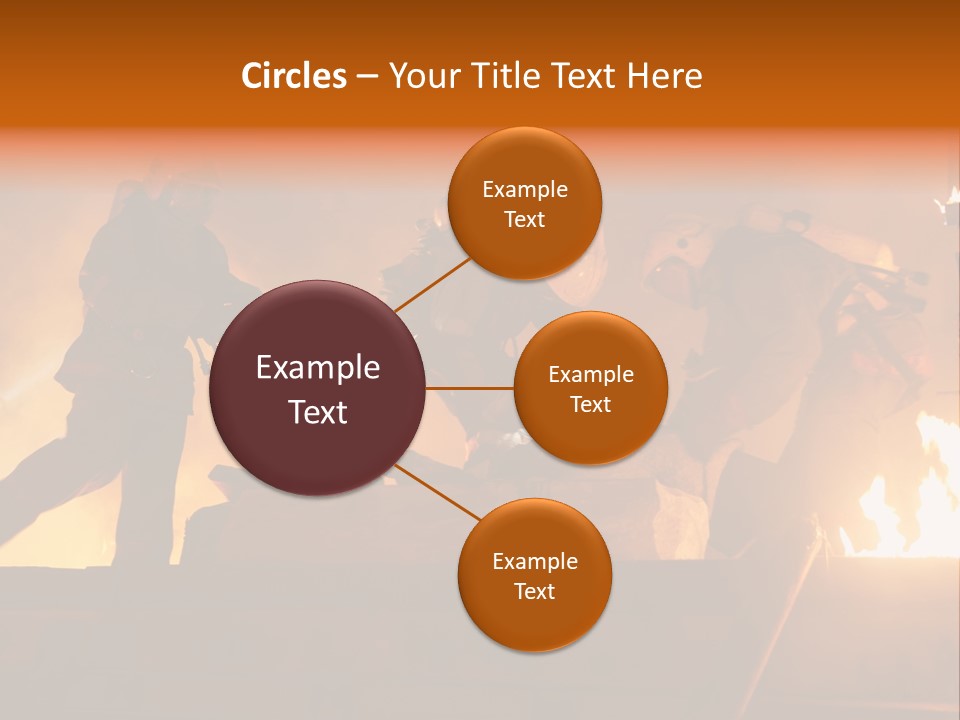 A Group Of Fire Fighters Putting Out A Fire PowerPoint Template