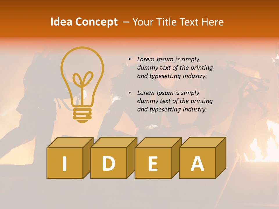 A Group Of Fire Fighters Putting Out A Fire PowerPoint Template