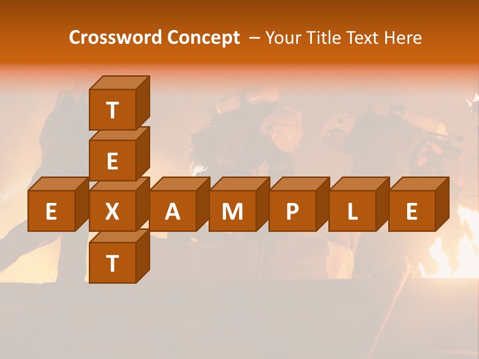A Group Of Fire Fighters Putting Out A Fire PowerPoint Template
