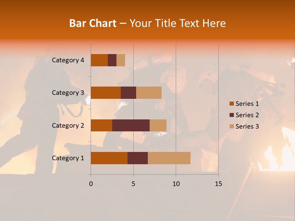 A Group Of Fire Fighters Putting Out A Fire PowerPoint Template