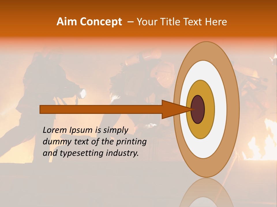 A Group Of Fire Fighters Putting Out A Fire PowerPoint Template