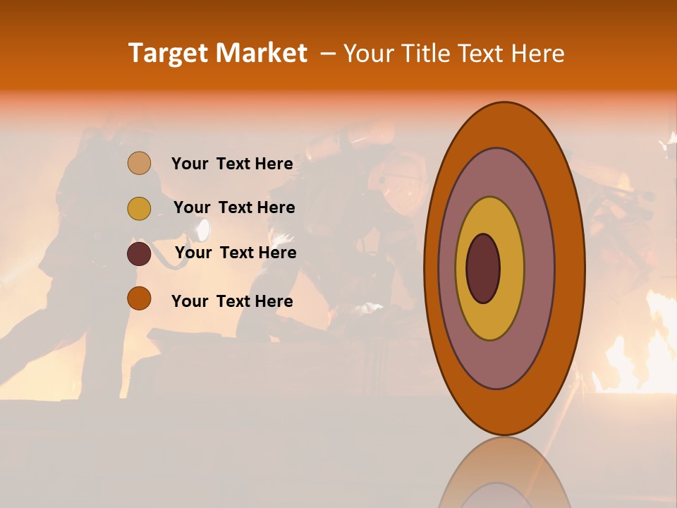 A Group Of Fire Fighters Putting Out A Fire PowerPoint Template