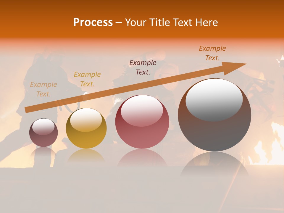 A Group Of Fire Fighters Putting Out A Fire PowerPoint Template