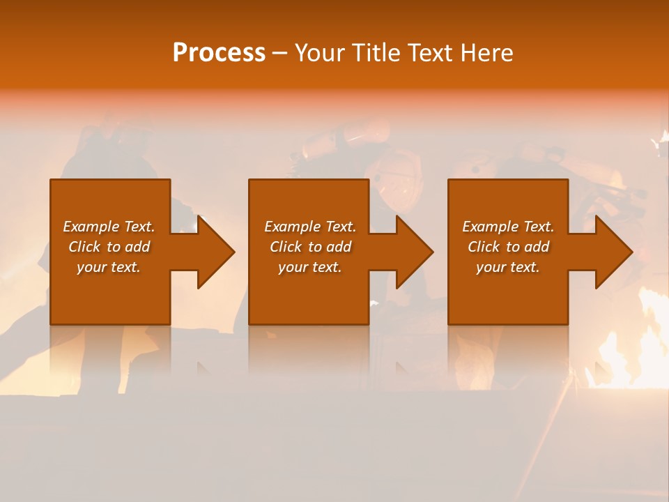 A Group Of Fire Fighters Putting Out A Fire PowerPoint Template