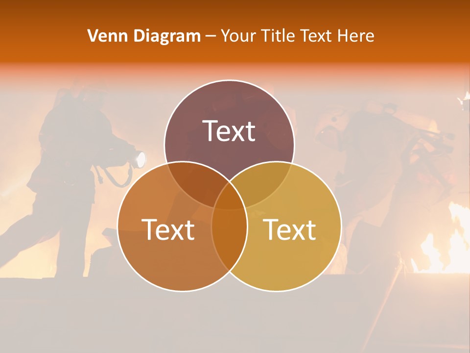 A Group Of Fire Fighters Putting Out A Fire PowerPoint Template