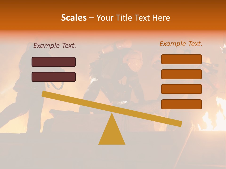A Group Of Fire Fighters Putting Out A Fire PowerPoint Template