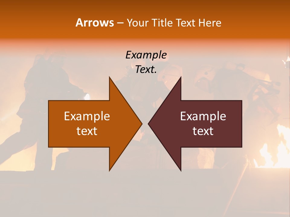 A Group Of Fire Fighters Putting Out A Fire PowerPoint Template