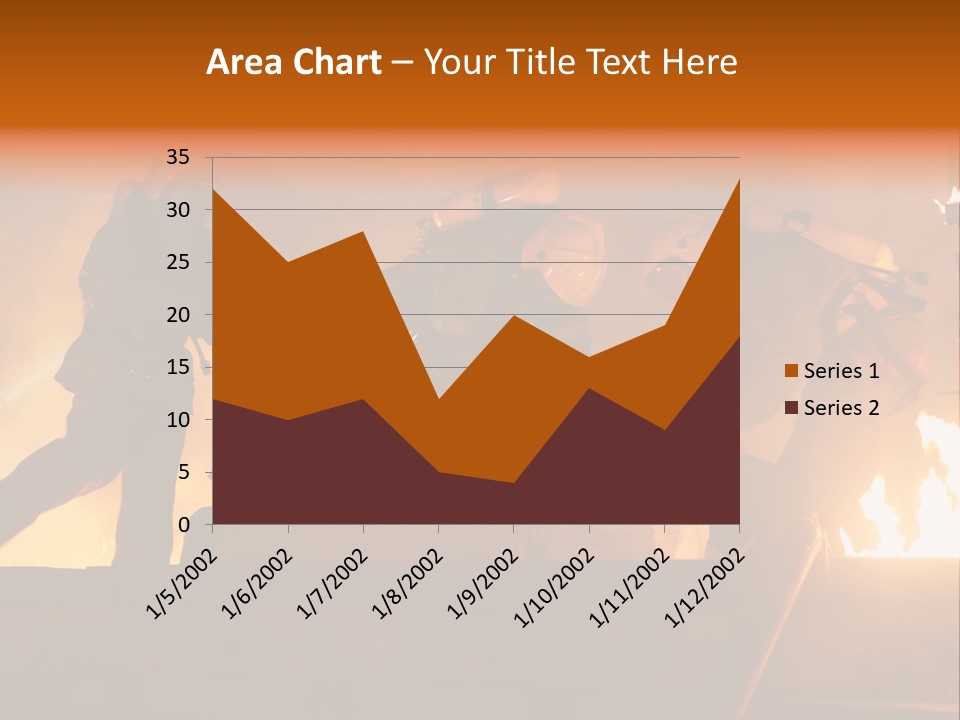 A Group Of Fire Fighters Putting Out A Fire PowerPoint Template