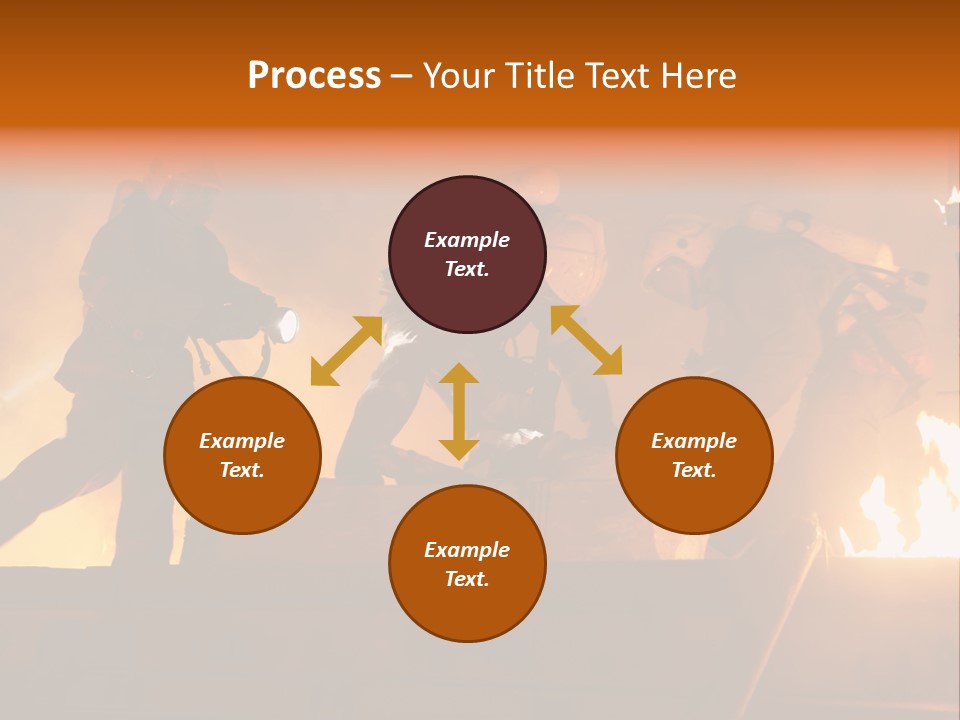 A Group Of Fire Fighters Putting Out A Fire PowerPoint Template