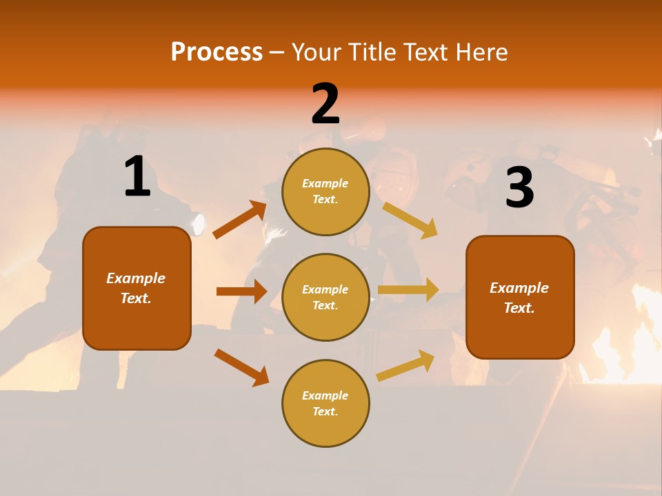 A Group Of Fire Fighters Putting Out A Fire PowerPoint Template