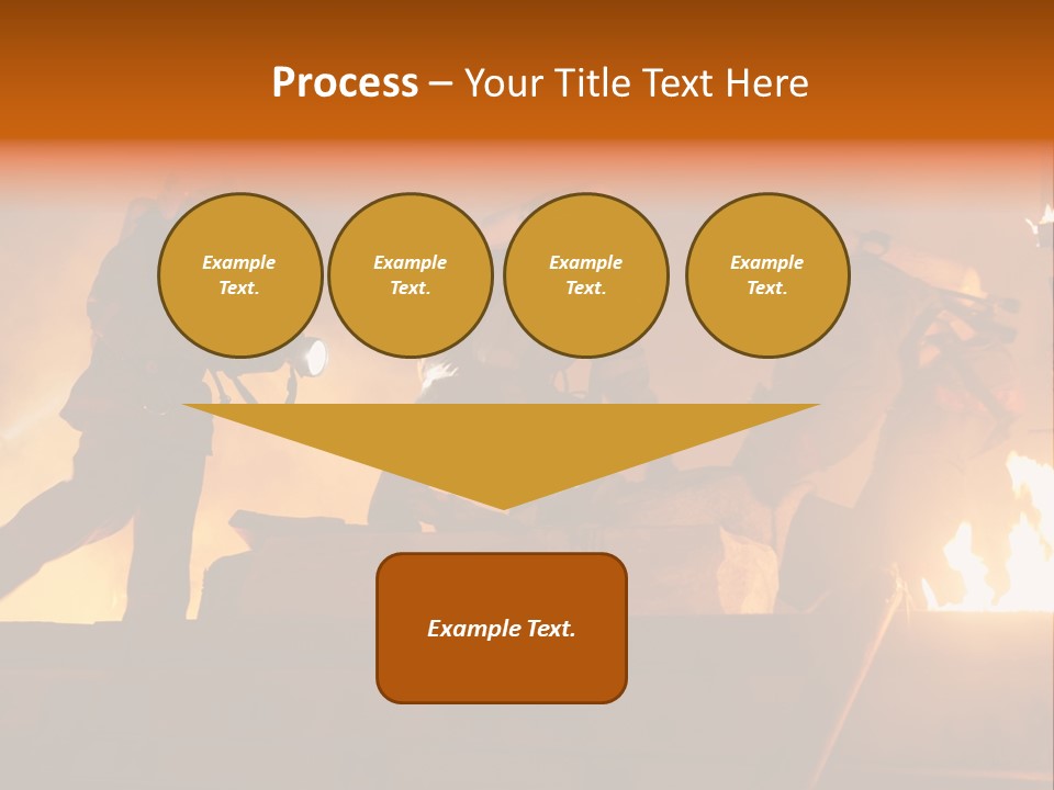 A Group Of Fire Fighters Putting Out A Fire PowerPoint Template