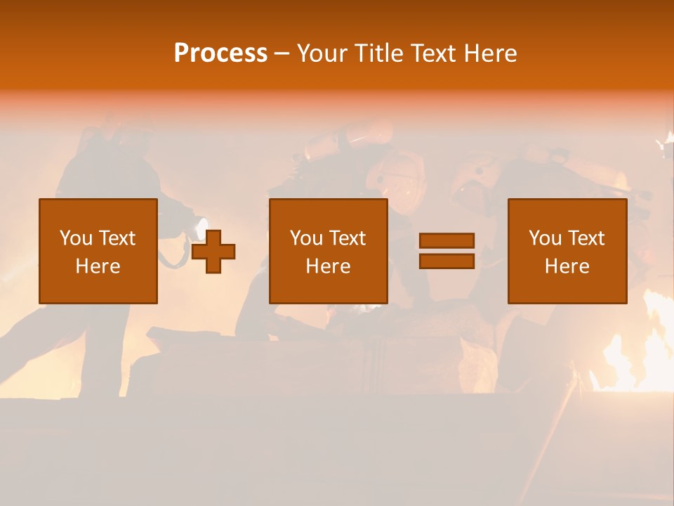 A Group Of Fire Fighters Putting Out A Fire PowerPoint Template