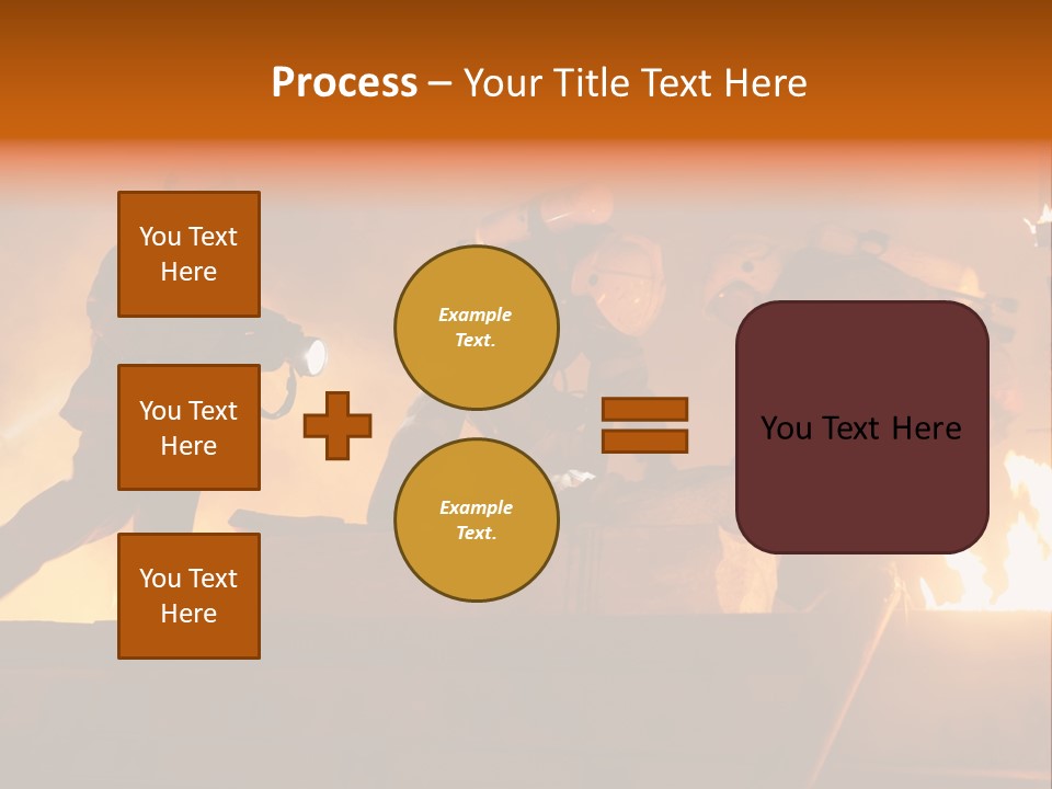 A Group Of Fire Fighters Putting Out A Fire PowerPoint Template