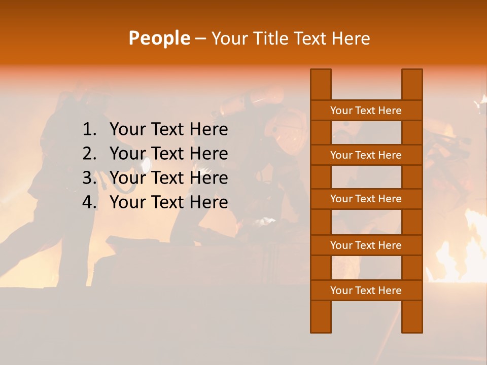 A Group Of Fire Fighters Putting Out A Fire PowerPoint Template