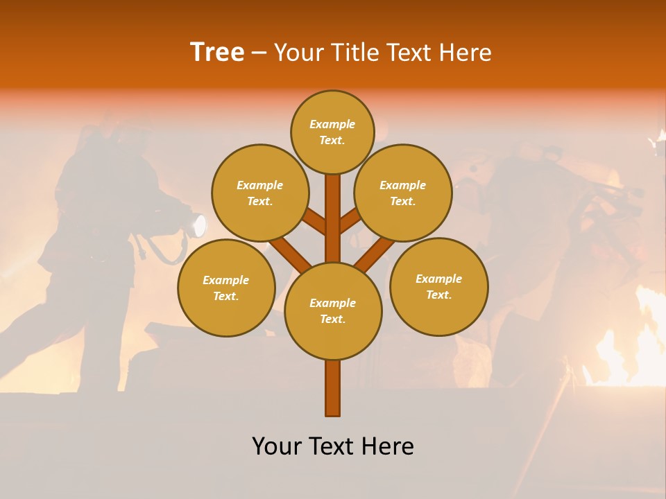 A Group Of Fire Fighters Putting Out A Fire PowerPoint Template