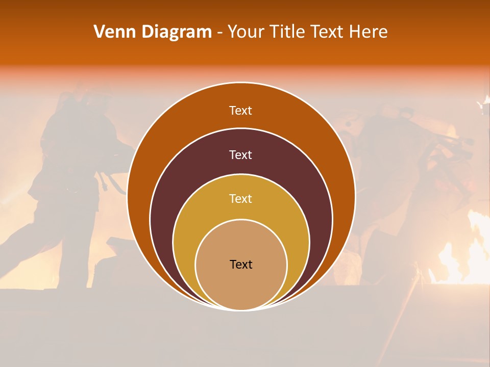 A Group Of Fire Fighters Putting Out A Fire PowerPoint Template