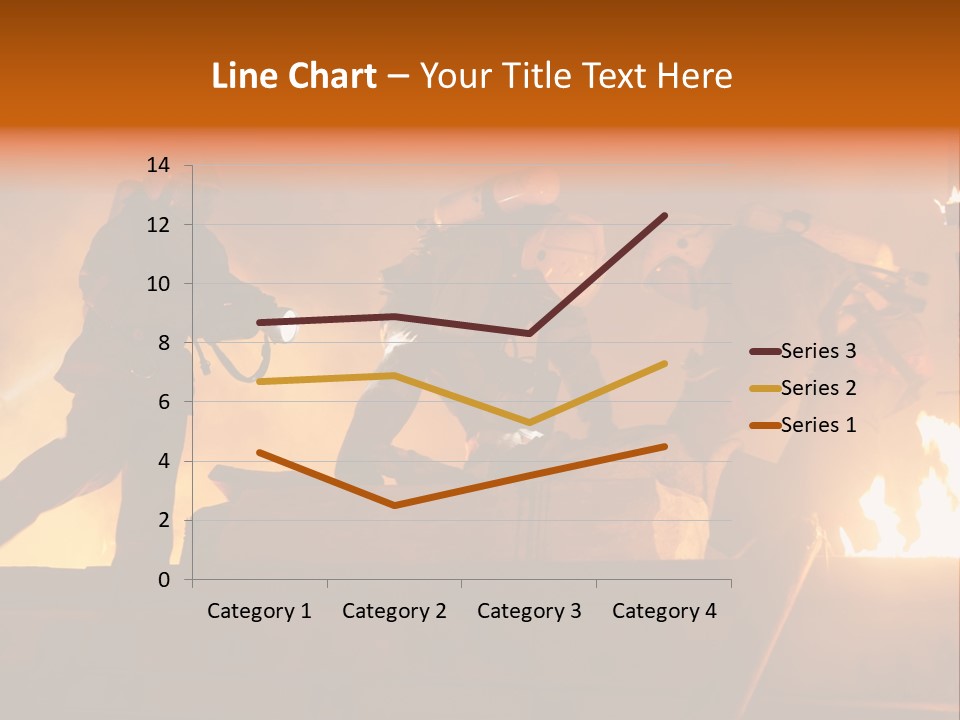 A Group Of Fire Fighters Putting Out A Fire PowerPoint Template
