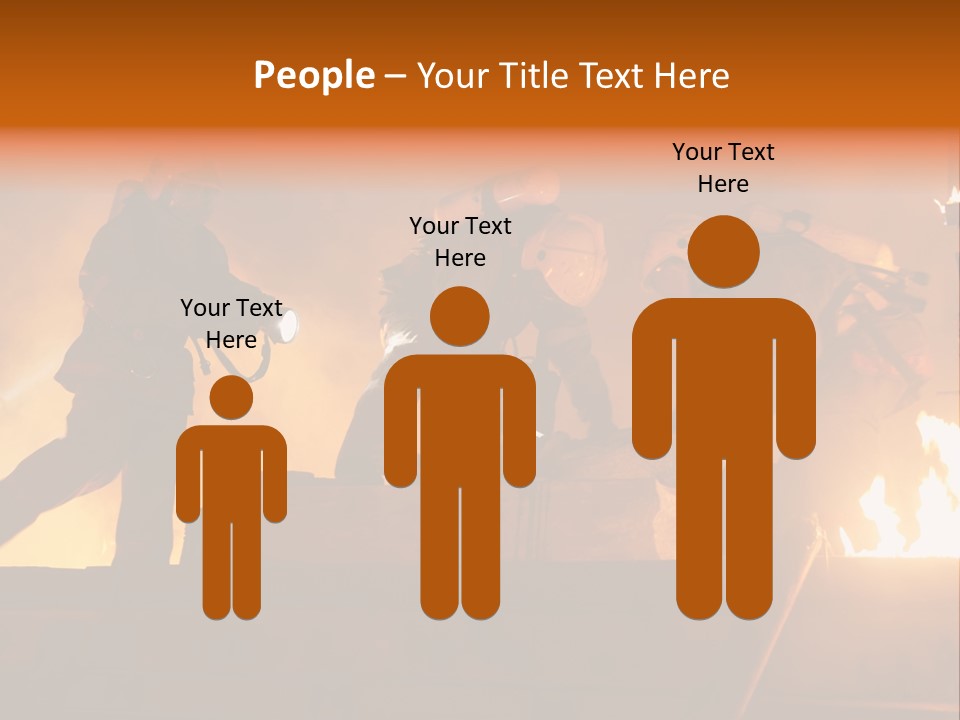 A Group Of Fire Fighters Putting Out A Fire PowerPoint Template