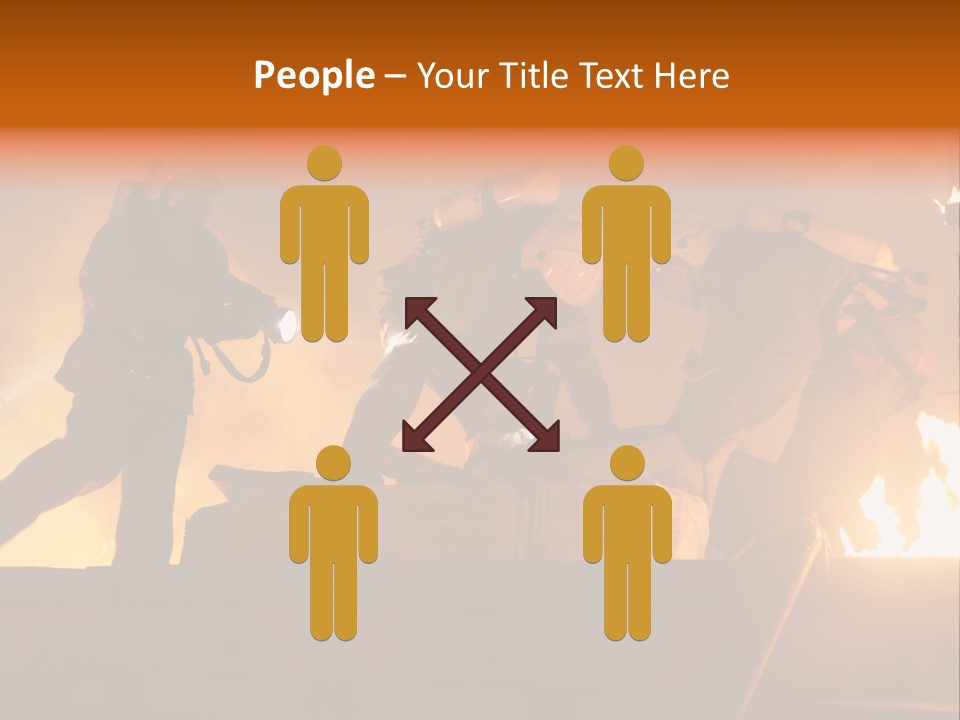 A Group Of Fire Fighters Putting Out A Fire PowerPoint Template