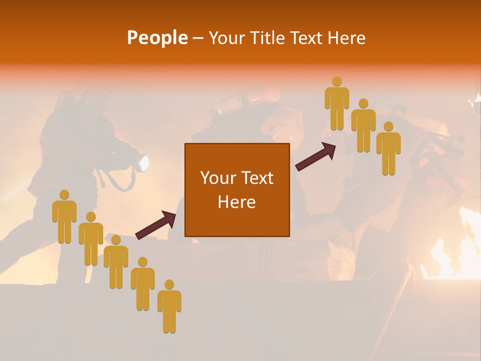 A Group Of Fire Fighters Putting Out A Fire PowerPoint Template