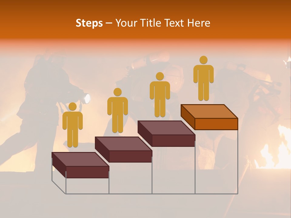 A Group Of Fire Fighters Putting Out A Fire PowerPoint Template