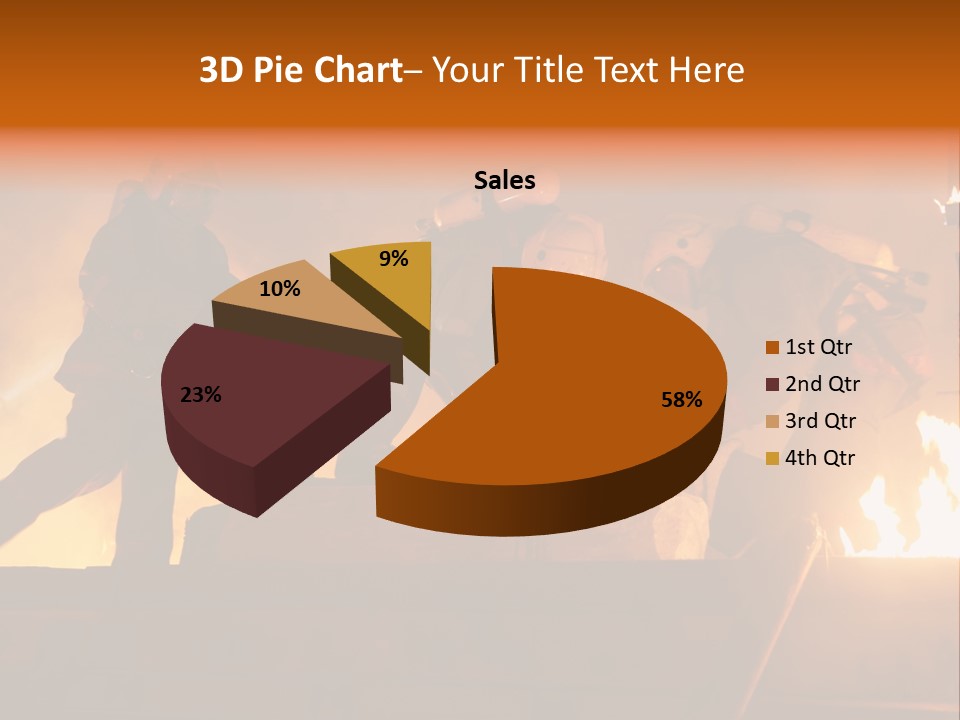 A Group Of Fire Fighters Putting Out A Fire PowerPoint Template