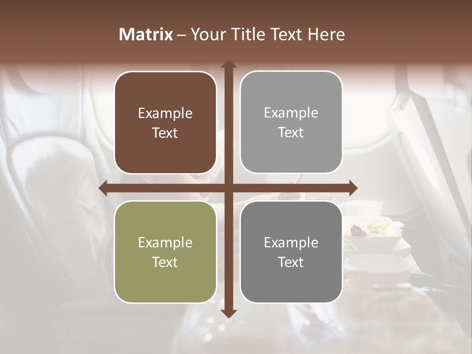 A Little Girl Sitting In An Airplane Eating A Meal PowerPoint Template