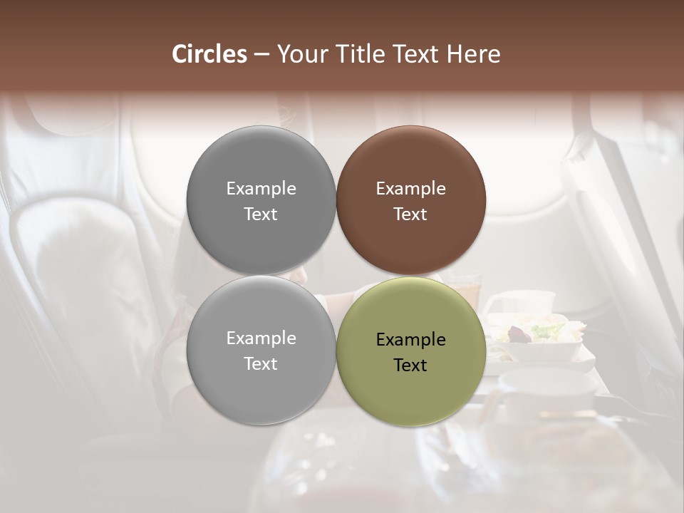 A Little Girl Sitting In An Airplane Eating A Meal PowerPoint Template