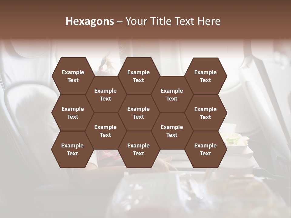 A Little Girl Sitting In An Airplane Eating A Meal PowerPoint Template